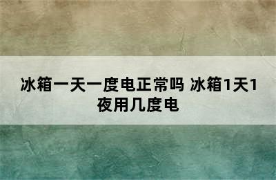 冰箱一天一度电正常吗 冰箱1天1夜用几度电